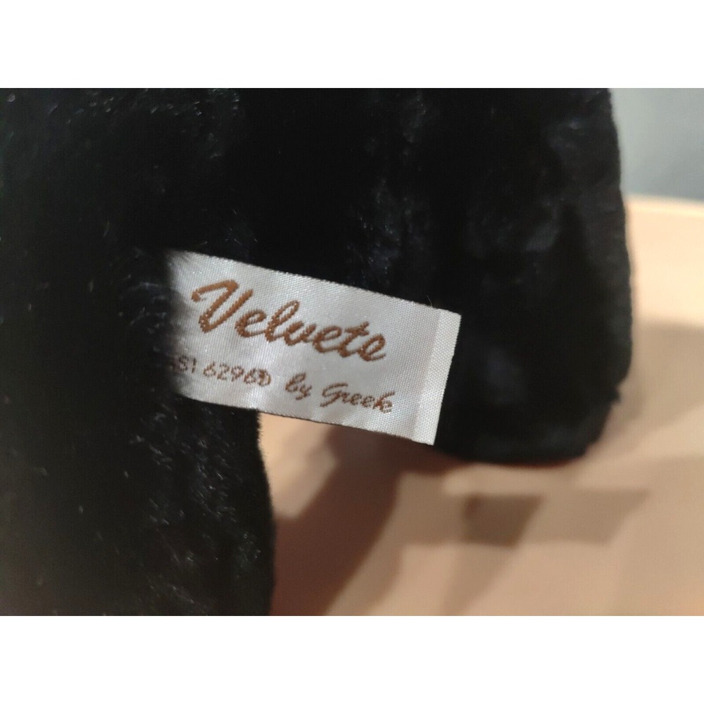Velvets by Greek Jet Black Brown Nose‎ Plush Teddy Bear 670402 Very Soft - Picture 7 of 9
